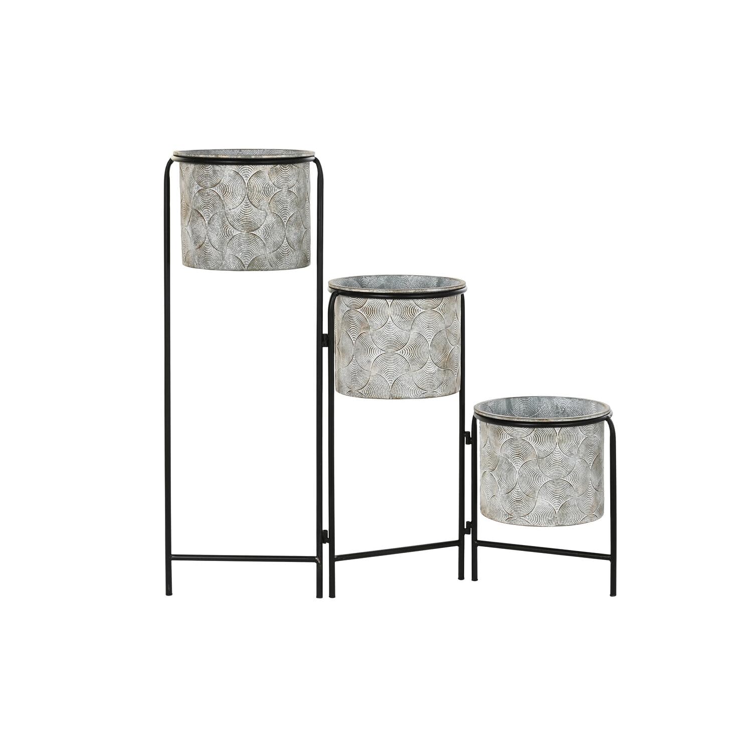 Macetero metal gris 82x25x81 cm jardinière rectangulaire style vintage