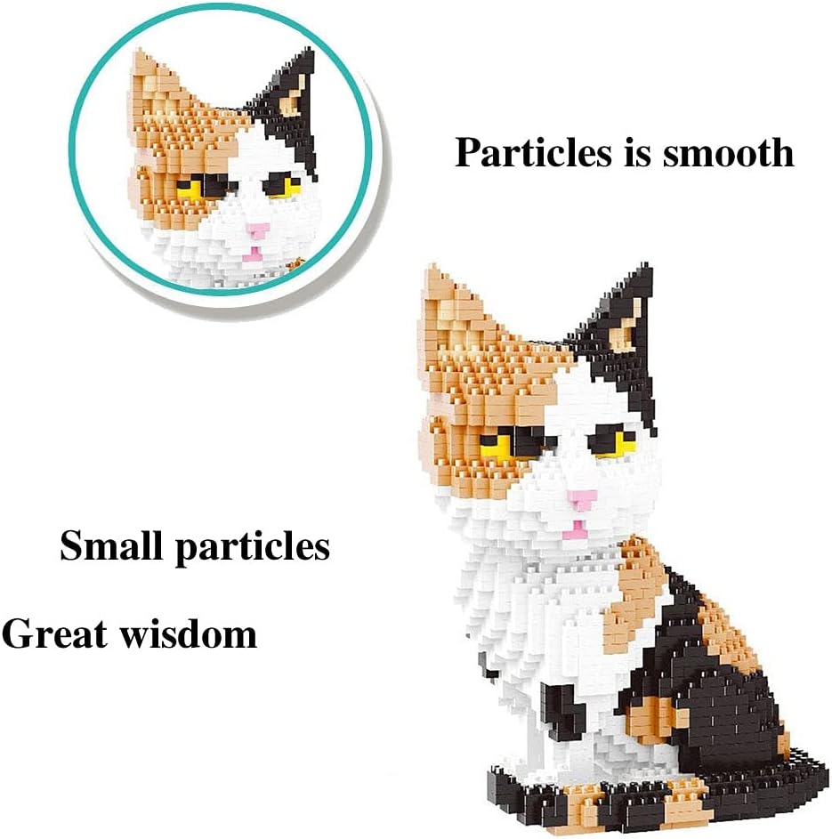 Mini Cat Building Blocks Pet Building Toy Bricks Micro Mini Blocks 3D Puzzle Building Blocks Set Toys Gifts for Kids or Adult (Cat Colorfull 1300PCS)