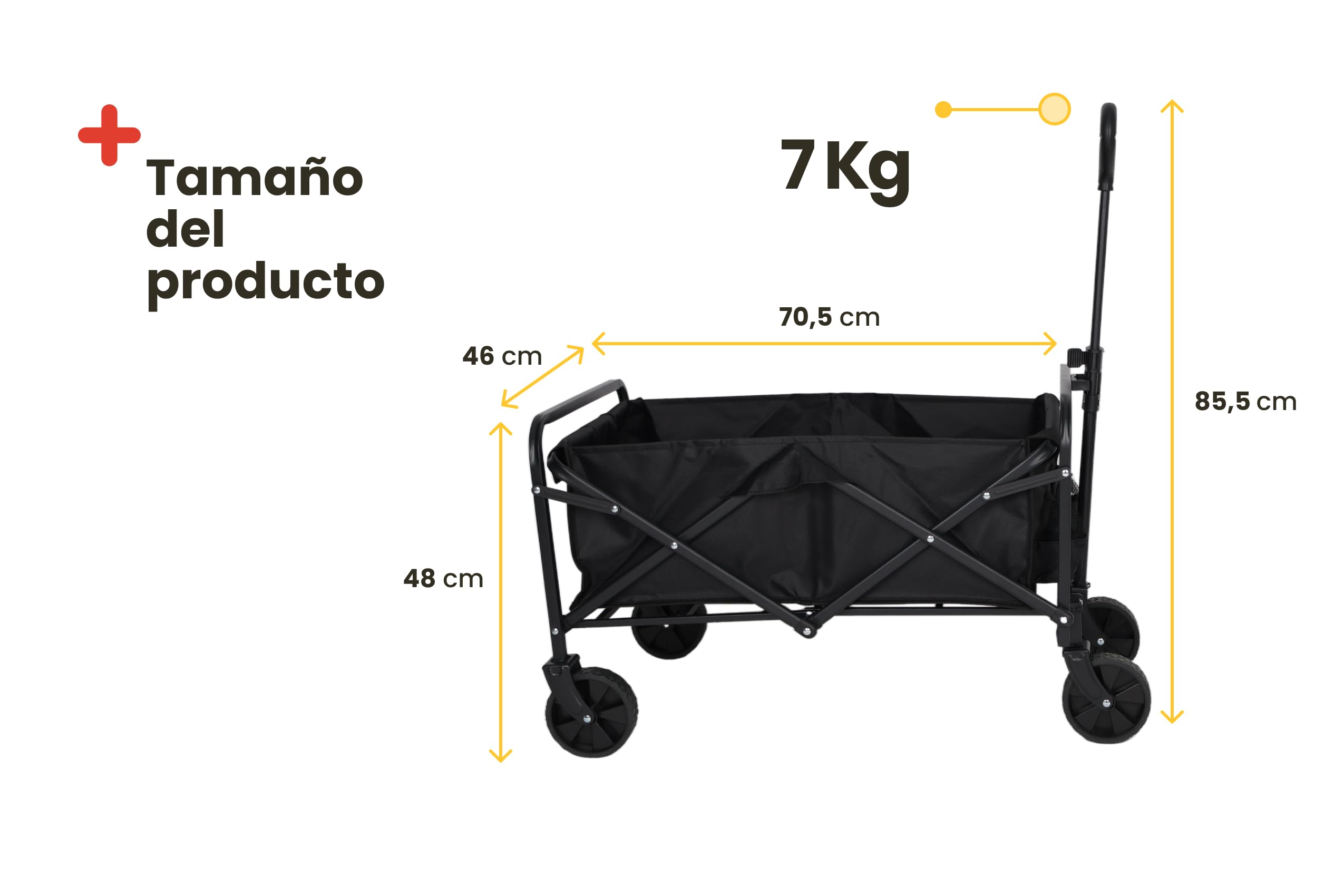 Carro Playa Robusto con Ruedas 360° – Carro Plegable con Ruedas de Alta Capacidad, Manejo Suave y Diseño Compacto para Cualquier Terreno