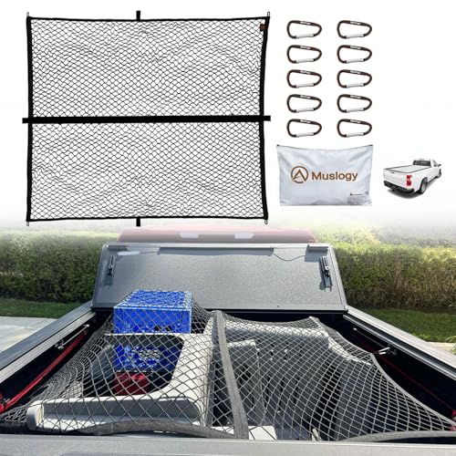 Muslogy Truck Bed Cargo Net Compatible with Pickup Truck Bed