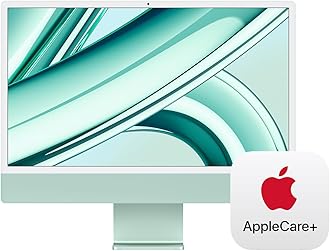Apple 2023 iMac All-in-One Desktop Computer with M3 chip: 8-core CPU, 10-core GPU, 24-inch Retina Display, 512GB SSD Storage. Works with iPhone/iPad; Green With AppleCare+ (3 Years)