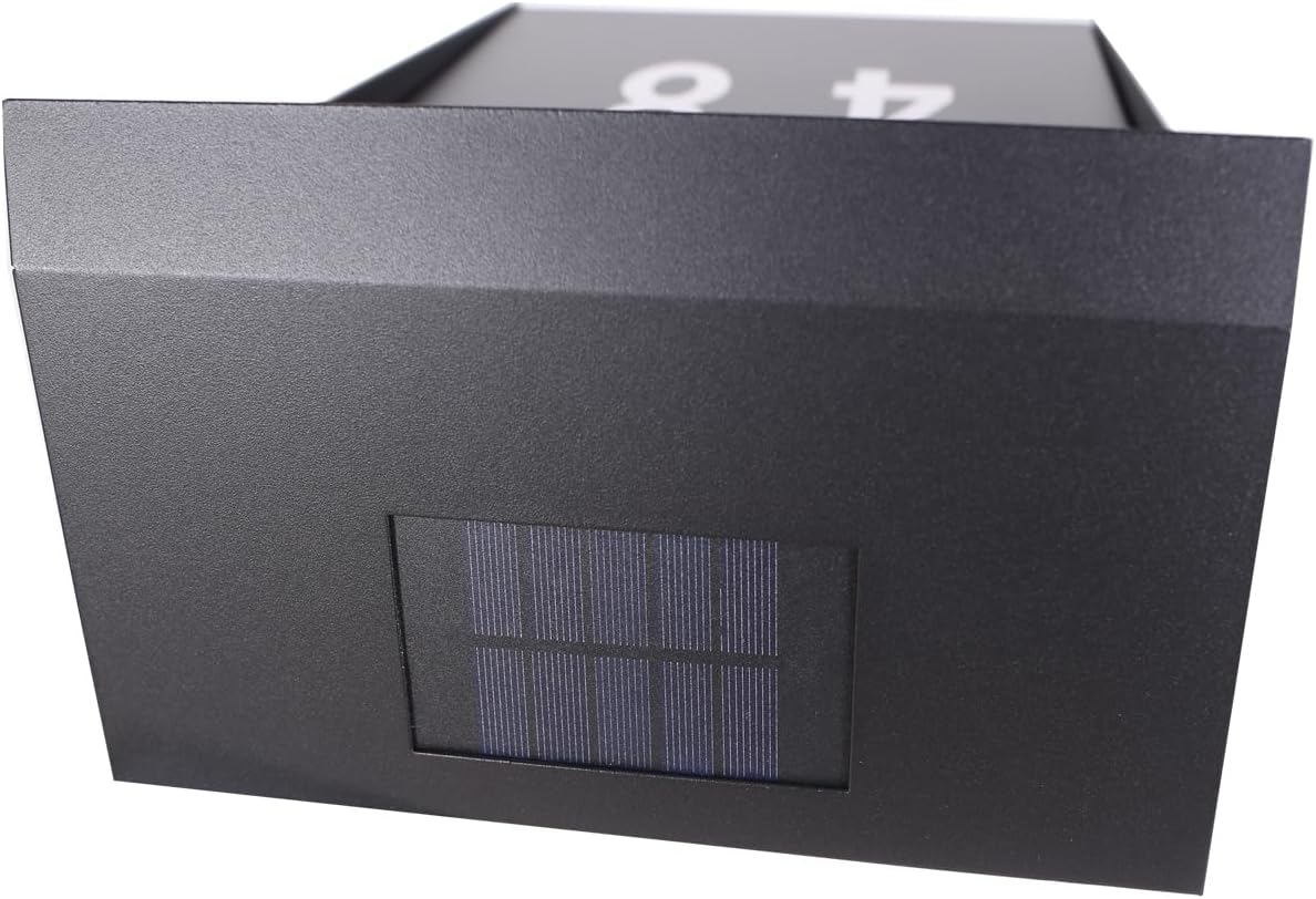 Post Mount Mailbox with Code Lock - Solar Powered House Numbers Mailbox Night Lighting - Iron Digital Password Mail Box Outdoor