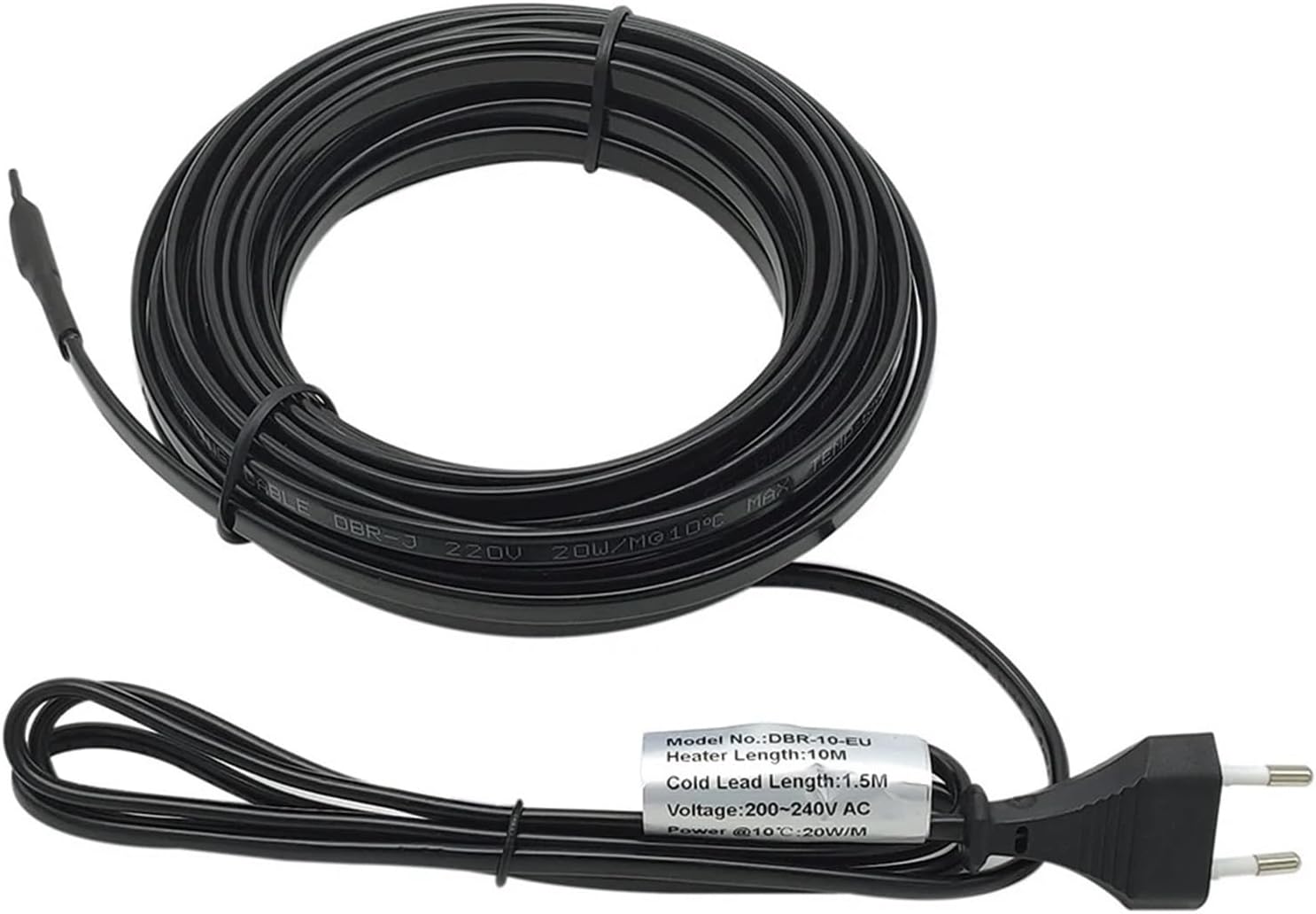 Heating Cable with EU Plug Power Cord Self Regulating Heating Cable for Water Pipe Freeze Protection Pets Heating Element (Color : 10 m) (10 M)
