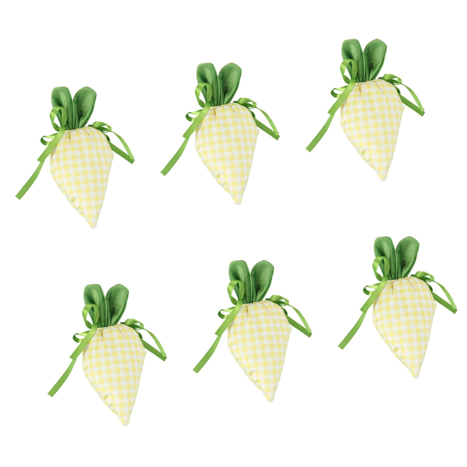 sodeber 6Pcs Easter Carrot Shape Candy Bag Drawstring Party Treat Pouches Cookie Holder Bags for Easter Gift Wrapping Kids