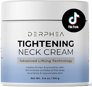 DERPHEA Neck Tightening Cream: Advanced Firming Lift for Wrinkles, Sagging Skin on Neck, Chest & Décolleté - Collagen, Retinol, Peptides 3.4oz