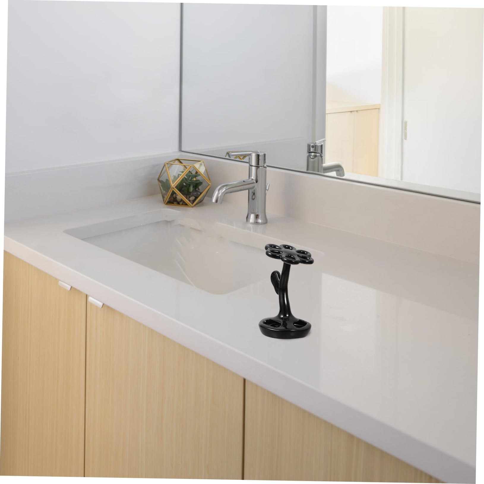 Gatuida 6fori Porta Spazzolini Singolo in Porcellana Portaspazzolini per Bagno Porta Spazzolino Custodia per Dentifricio Organizer da Scrivania
