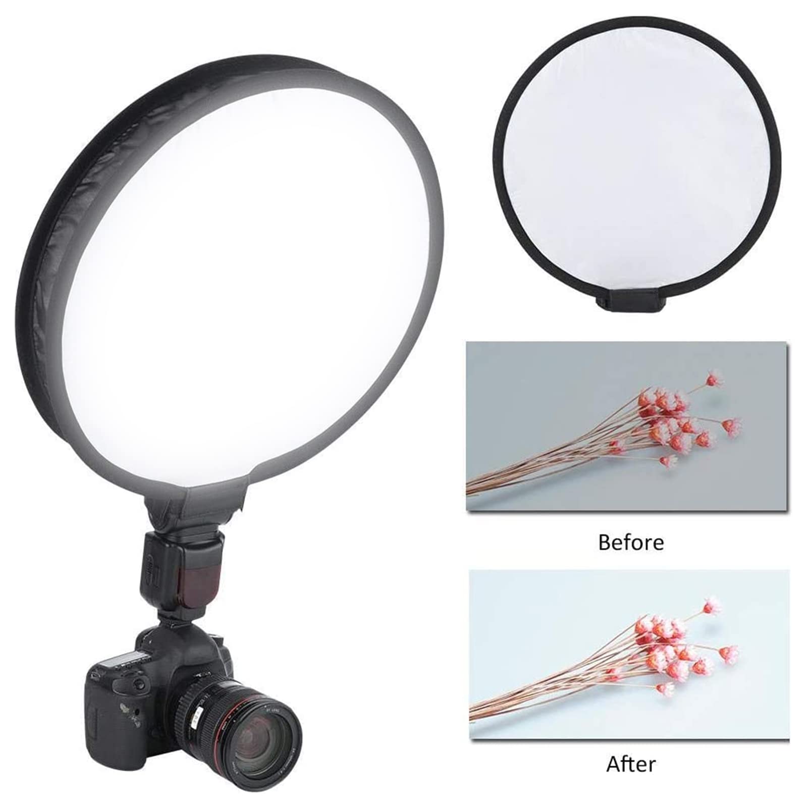 15,75 "/40 cm Round Softbox, Portable Studio Flash Diffuser Light Softbox con Bolsa de Transporte para Fotografía de Retrato y Producto