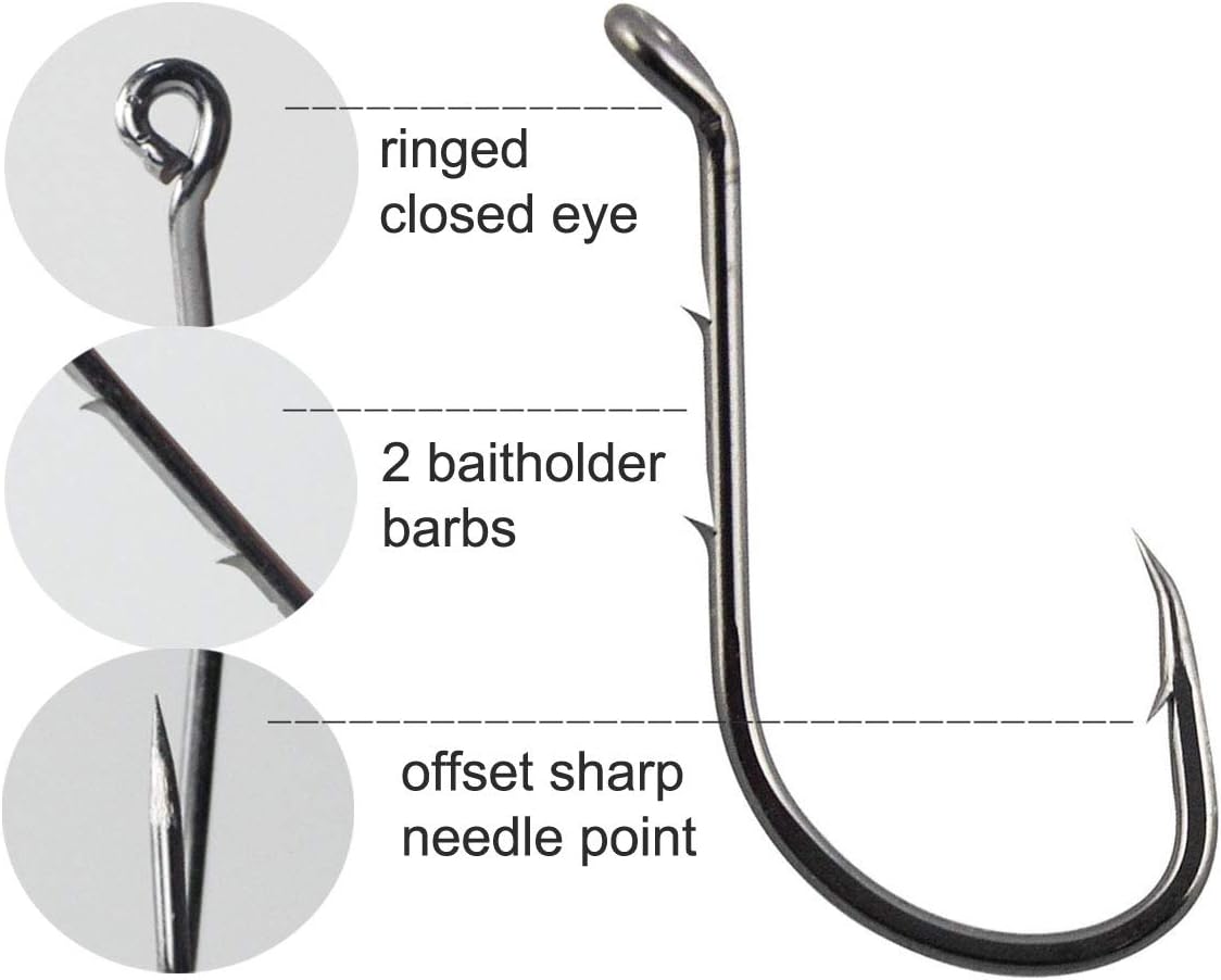 Fishing Baitholder Hooks - Barbed Shank Strong High Carbon Steel