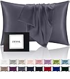 INSSL Silk Pillowcase for Women, Mulberry Silk Pillowcase for Hair and Skin and Stay Comfortable and Breathable During Sleep (Standard, Dark Grey)