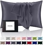 INSSL Silk Pillowcase for Women&comma; Mulberry Silk Pillowcase for Hair and Skin and Stay Comfortable and Breathable During Sleep &lpar;Standard&comma; Dark Grey&rpar;