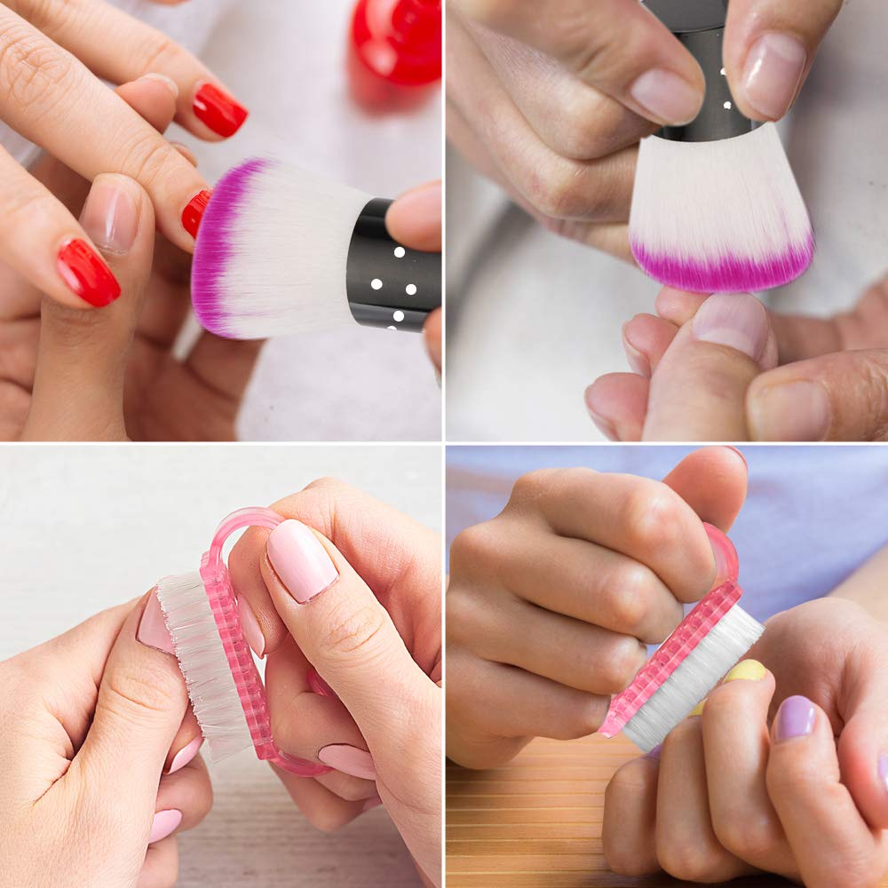 Nail Files and Buffers, Professional Manicure Tools Kit with 5pcs Nail Buffer Blocks, 8pcs White and Black 100/180 Grit Emery Board, 2pcs 7 Ways Buffer, 2pcs 4 sided buffer and Bonus 2 Nail Brushes