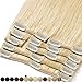 Produktbild Clip In Extensions Haarverlängerung für komplette Remy Echthaar Glatt 65g - 20cm #24 Natürlich Blond