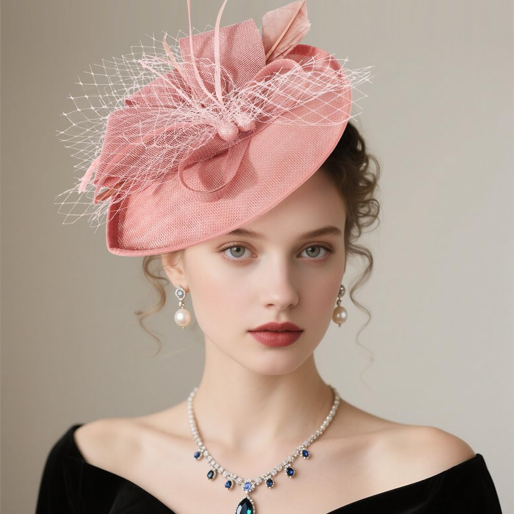 DRESHOW Fascinators Hats for Women Tea Party Hat Vintage Derby Pillbox Kentucky Hat Church Cocktail Headwear - Image 8