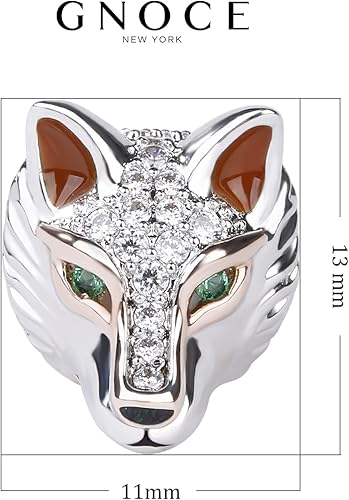 Miniatura 6 de Gnoce Dijes de animales con temática de cabeza de animal y dije de plata de ley 925 para pulseras y collares para mujeres hombres niñas y niños Plata