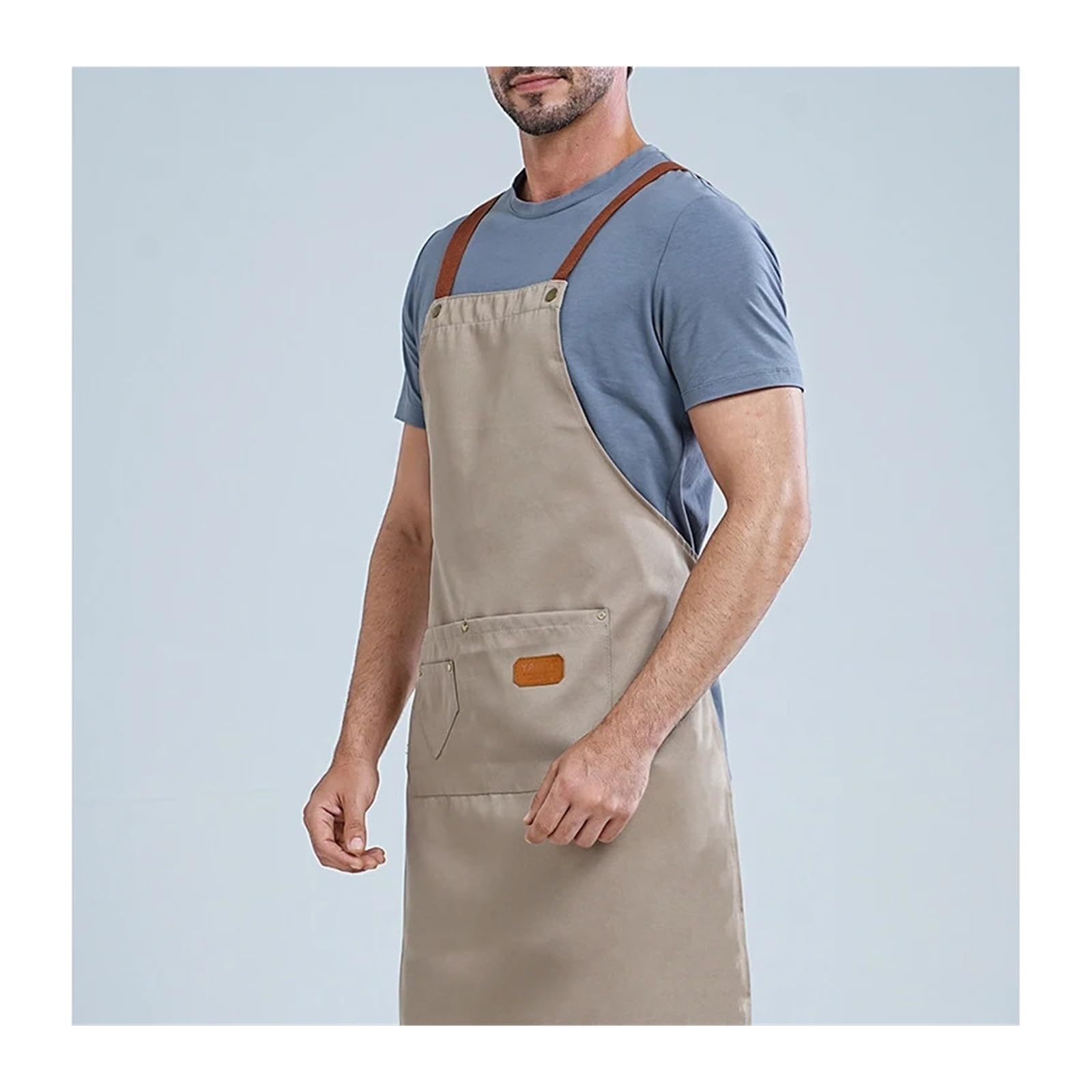 delantal Delantal de cocina impermeable for adultos, hombres y mujeres, correa cruzada ajustable en la espalda, babero trabajo for cocinar, limpieza restaurantes, 1 ud
