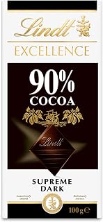 Lindt Excellence 90% Cocoa Dark Supreme Noir Chocolate Bar 100g