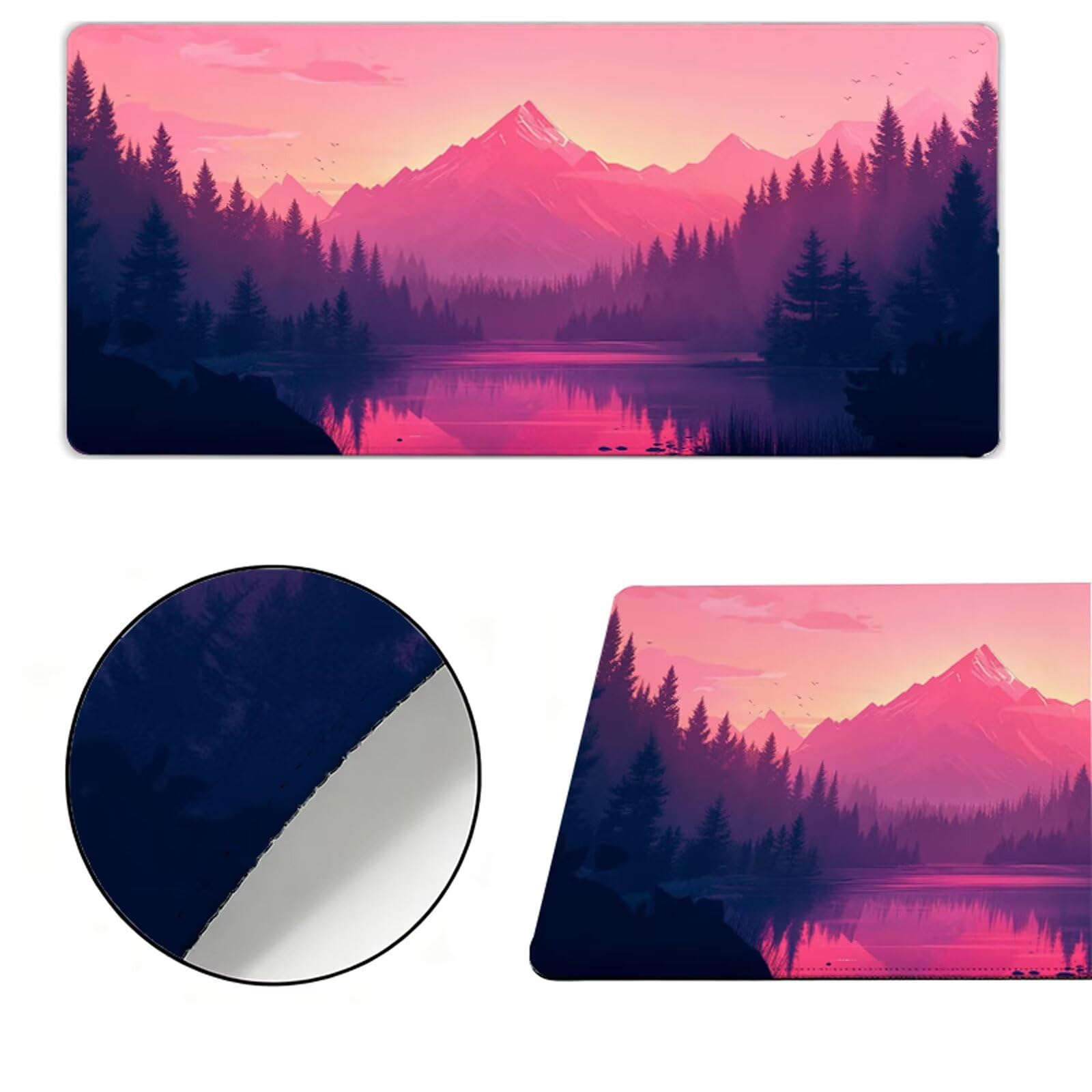 Podkładka pod mysz XXL 1200x600x3mm różowa podkładka pod mysz podkładka pod mysz czarna poprawia precyzję i szybkość, wodoodporna antypoślizgowa, szyte krawędzie, akcesoria do gier, komputer, prezent