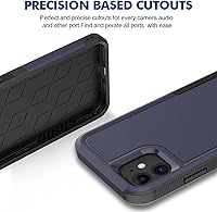 Vista 6 de Funda para iPhone 11: funda protectora de doble capa resistente para teléfono celular, a prueba de golpes, resistente, con protector de pantalla