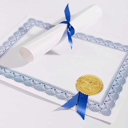 Miniatura 2 de PaperDirect Seal of Achievement - Sellos de certificado de lámina dorada en relieve, 2 pulgadas, autoadhesivos, 100 unidades, sellos en relieve para