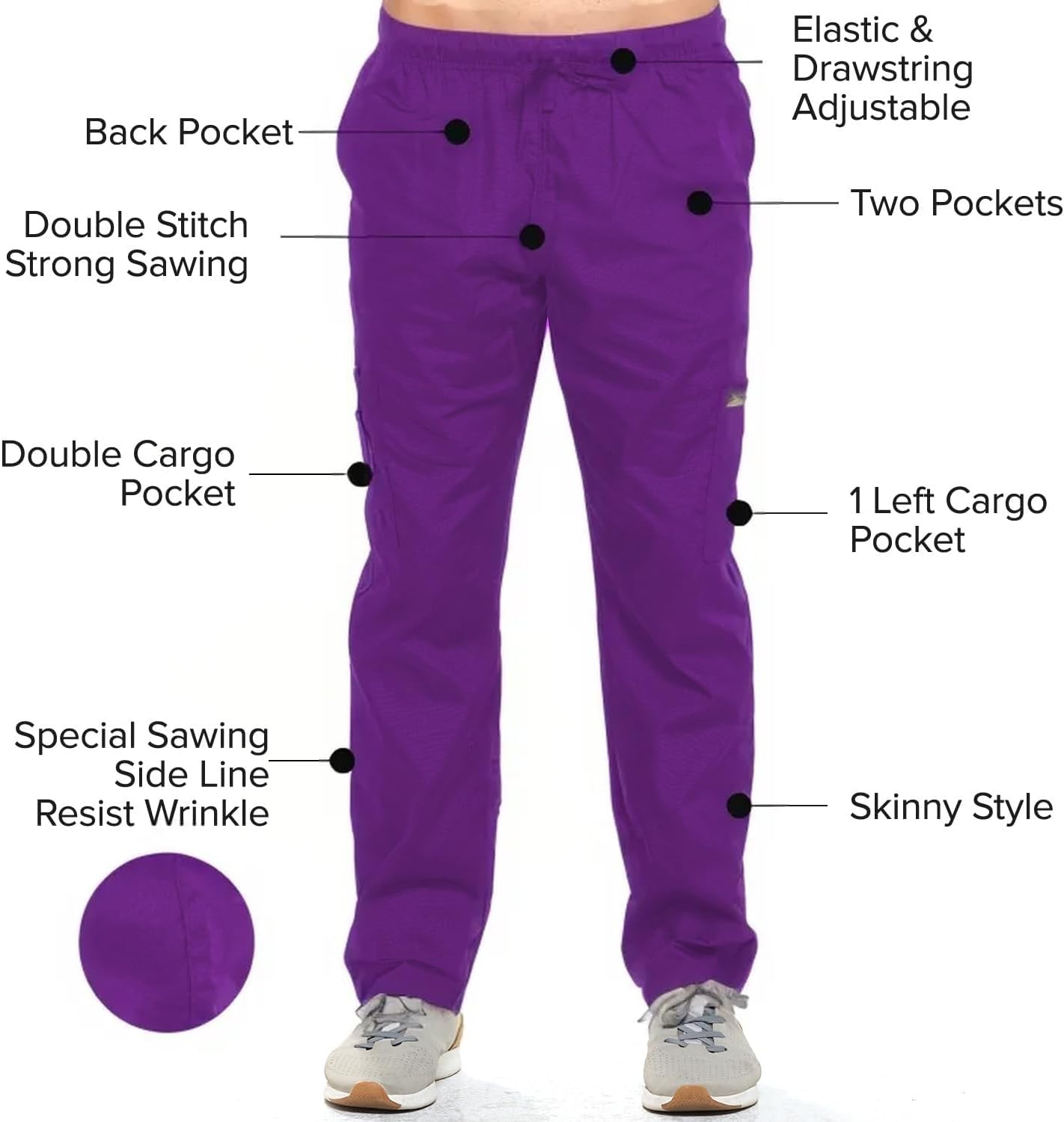 Dagacci Scrubs Medical Uniform Women and Man Scrubs Set Medical Scrubs Top and Pants - Image 5