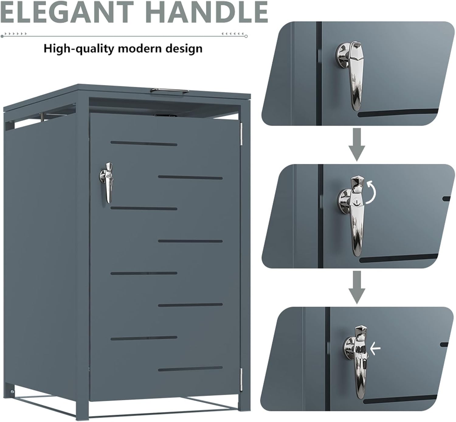 Outdoor Trash Can Storage Shed,Wheelie Bin Hideaways,Wheelie Bin Box 2 x 240L Made of Solid Steel,Weatherproof and Powder-Coated with Automatic Lid, Lockable,Perfect for Garden,Backyard (2, Black)