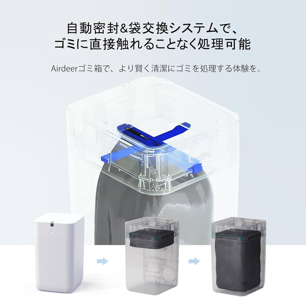 Airdeer 全自動ゴミ箱 自動梱包+補充用袋リング*3 61LL8G1PsjL._UF1000,1000_QL80_.jpg
