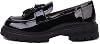 MASIKA Mocasines Mujer Estilo Británico, Mocasines de Cuero Charol con Borla, Suela Gruesa Negra, Slip-on, Zapatos Planos Casuales Sencillos, Tallas Grandes 3