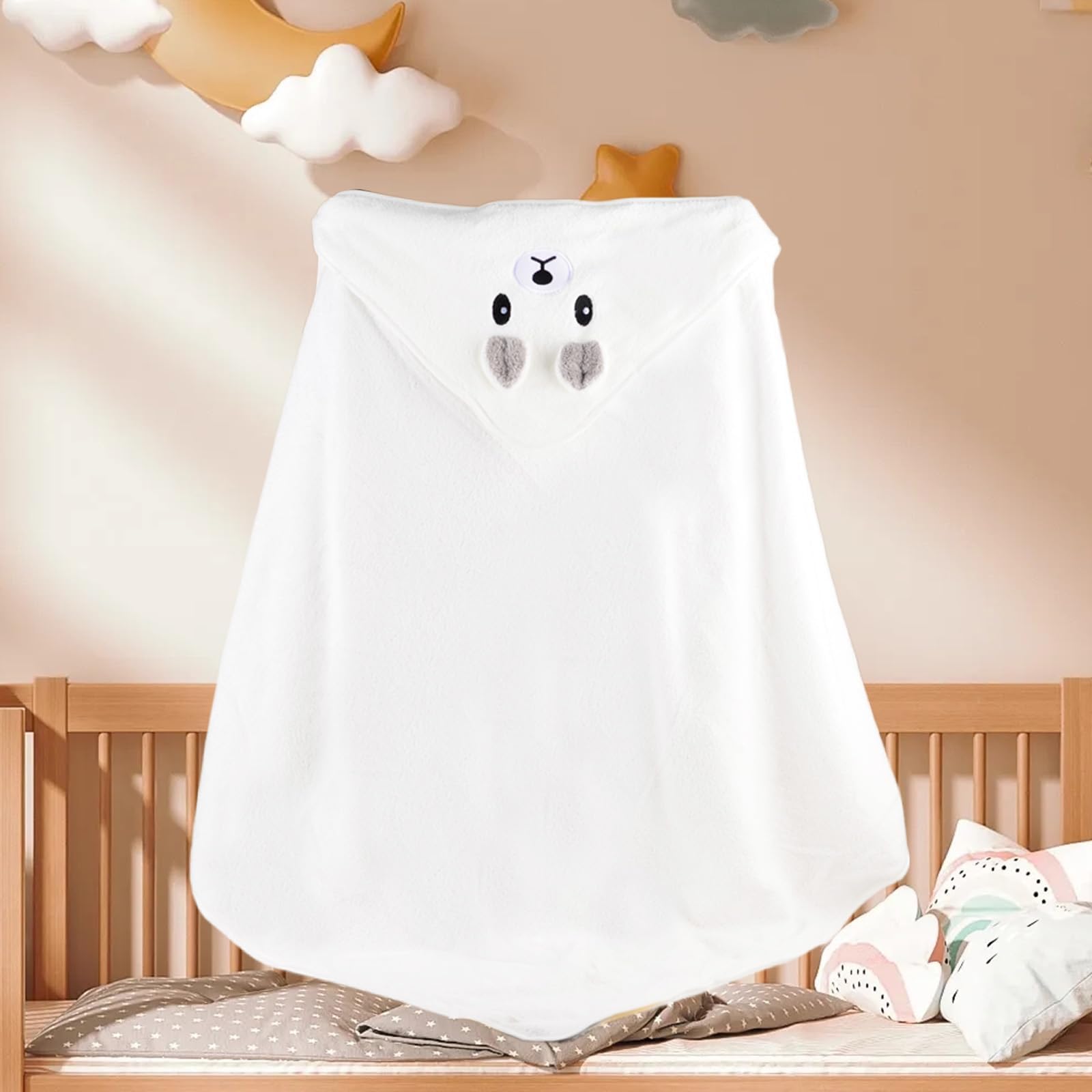 HAHASHOW Ragazzo Ragazza Bambù Asciugamano Da Bagno Con Cappuccio, Asciugamano Con Simpatico Design Animale, Asciugamani Grandi e Assorbenti Per Bambini Per Neonato,Squalo grigio Infant 75 * 100 cm