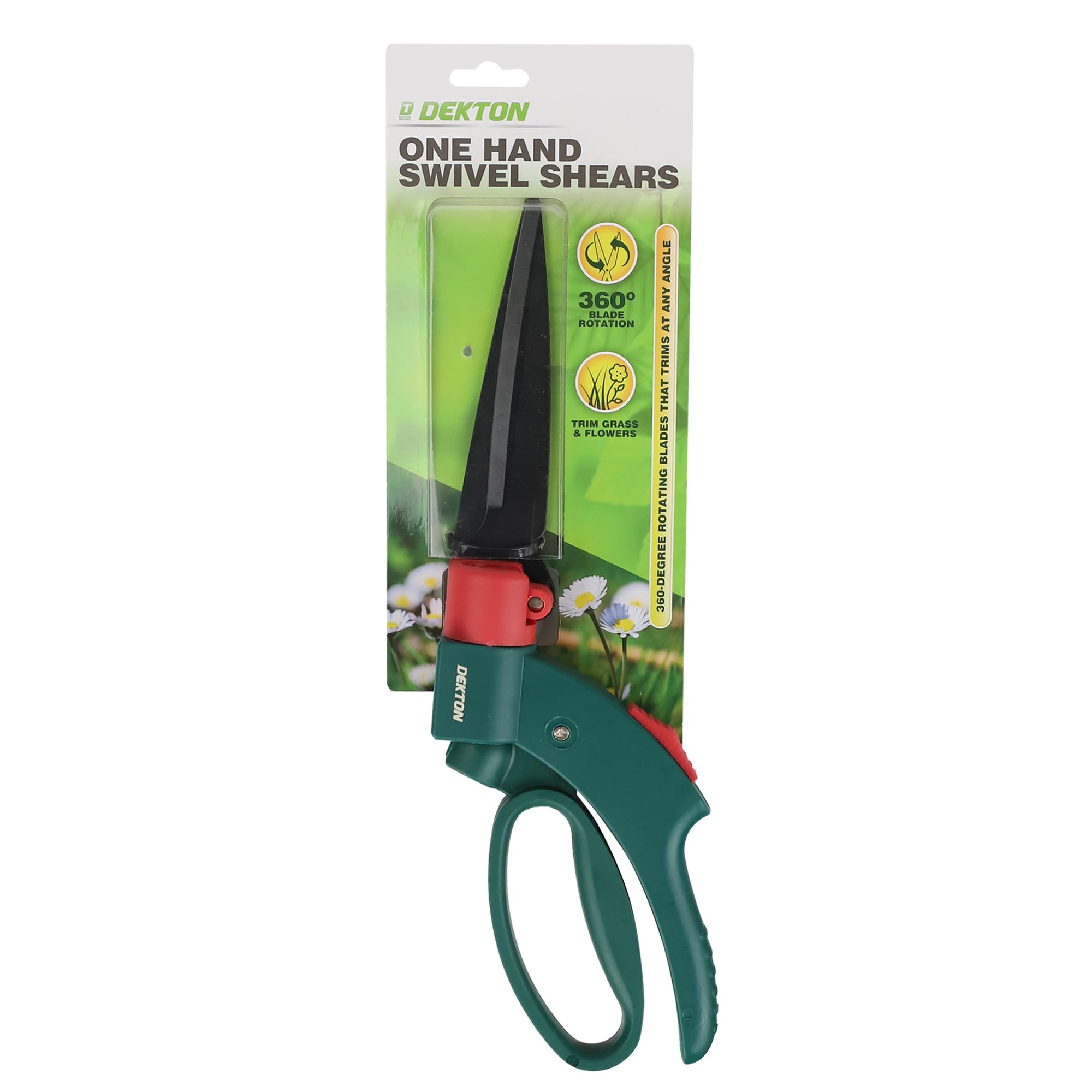 Dekton Green One Hand Swivel Shear – 360° Swivel Blade For Precision Cutting | Sharp, Durable Blades | Ergonomic One-Handed Operation | Ideal For Gardening, Landscaping, And Pruning Tasks