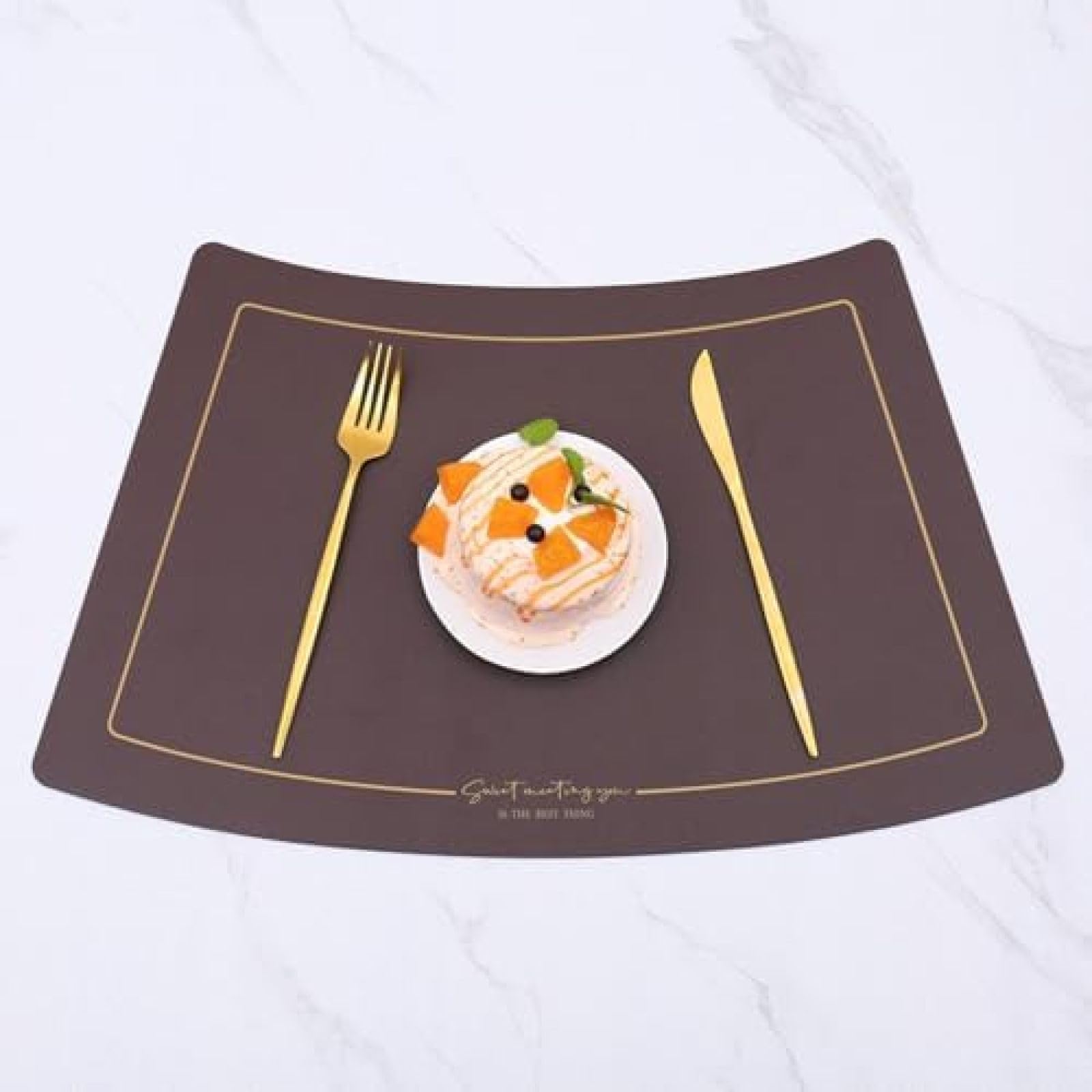 Set de table en cuir noir haut de gamme résistant pour tasse de café