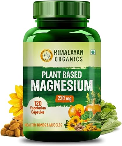 Kavir Suplemento de magnesio a base de plantas de 220 mg con espirulina de cúrcuma, pasto de trigo, moringa  Apoya la salud muscular ósea y ósea
