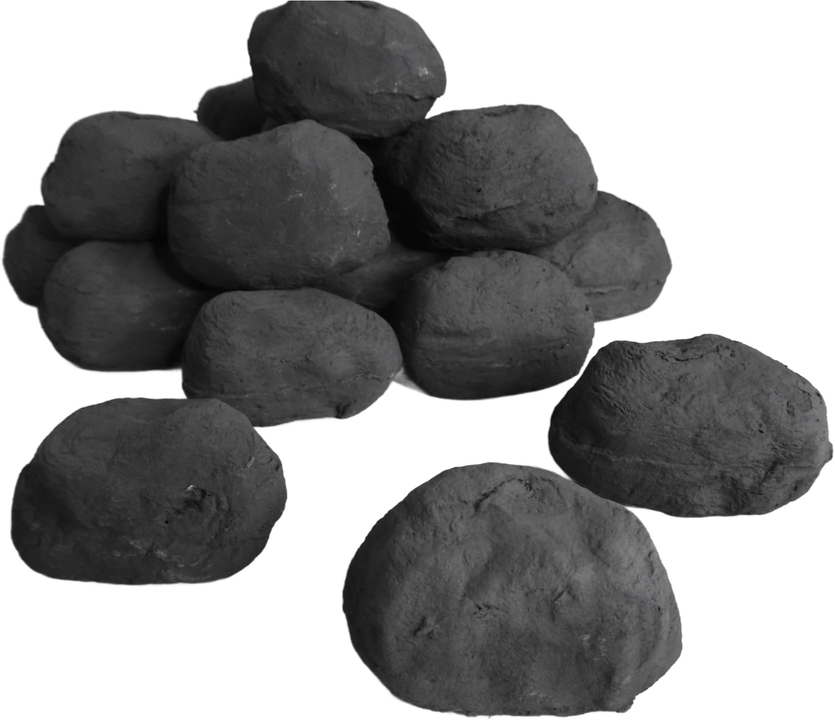 Large Replacement Cast Coal Pack with 22 Pieces for Gas, LPG, Bio Ethanol and Electric Fires, 70mm x 50mm x 40mm, Black