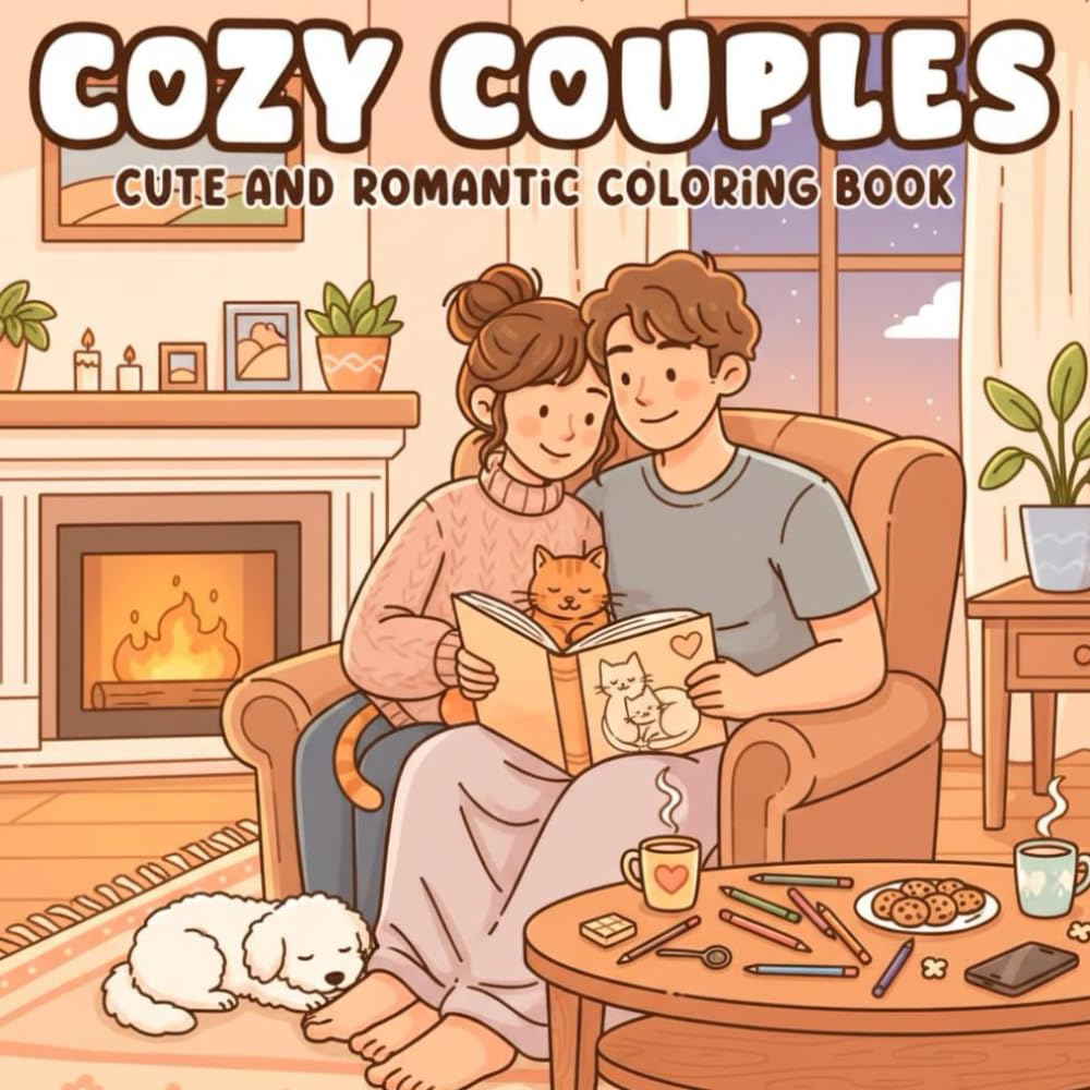 Cozy Couples Cute and Romantic Coloring Book: Featuring Intimate Date Scenes & Romance Moments for Adults - Calm Relaxation Pages & Perfect Gifts for Young Married Lovers
