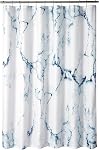 Marble Bathroom Shower Curtain,Grey and White Fabric Shower Curtain with Hooks,Unique 3D Printing,Decorative Bathroom Accessories,Water Proof,Reinforced Metal Grommets 72x72 Inches