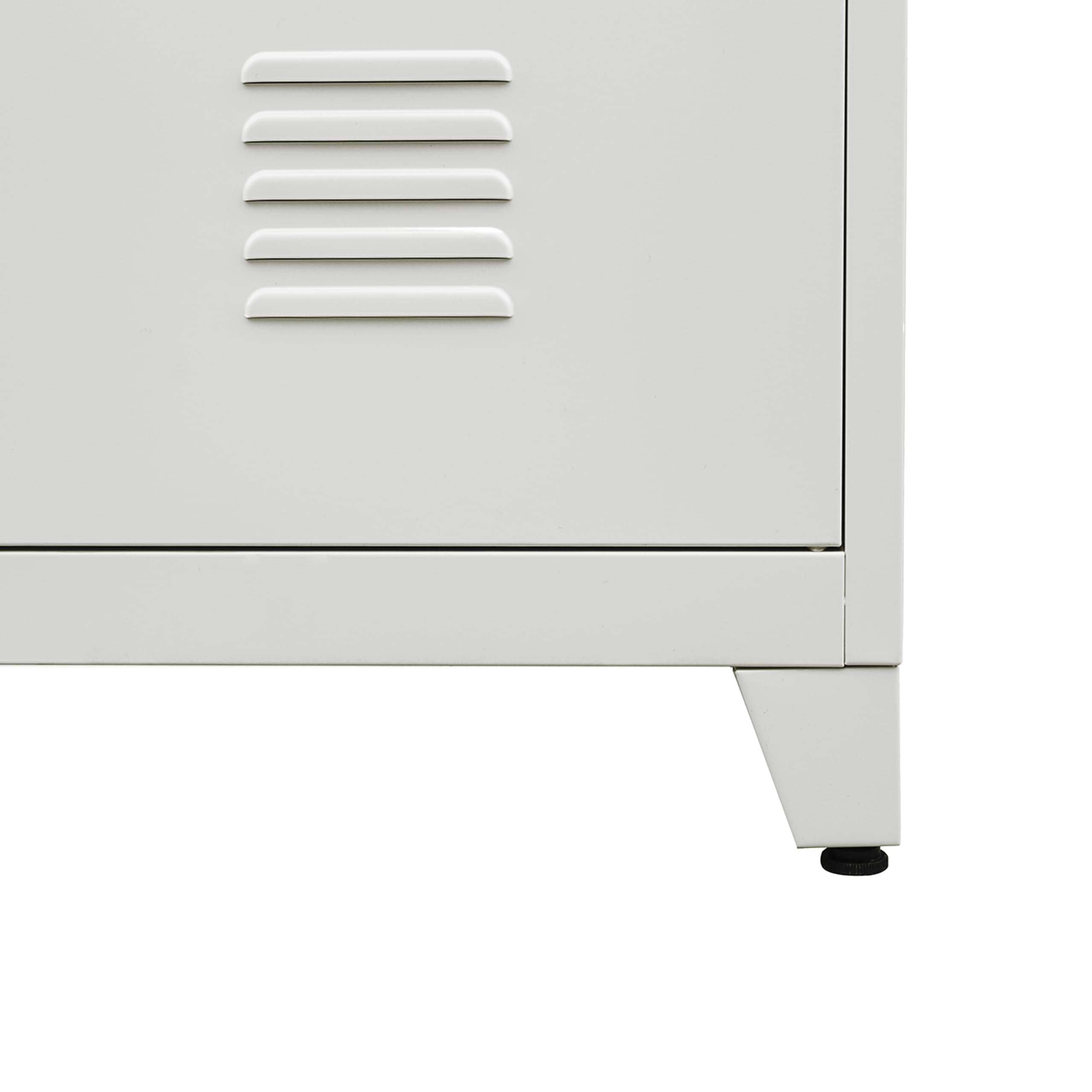 Brigros - Armadio In Metallo 2 Ante Con Serratura E 5 Ripiani Interni 85x45x190 Cm, Armadio Ufficio In Metallo Zincato Verniciato Per Garage, Ufficio, Archivio (Grigio)