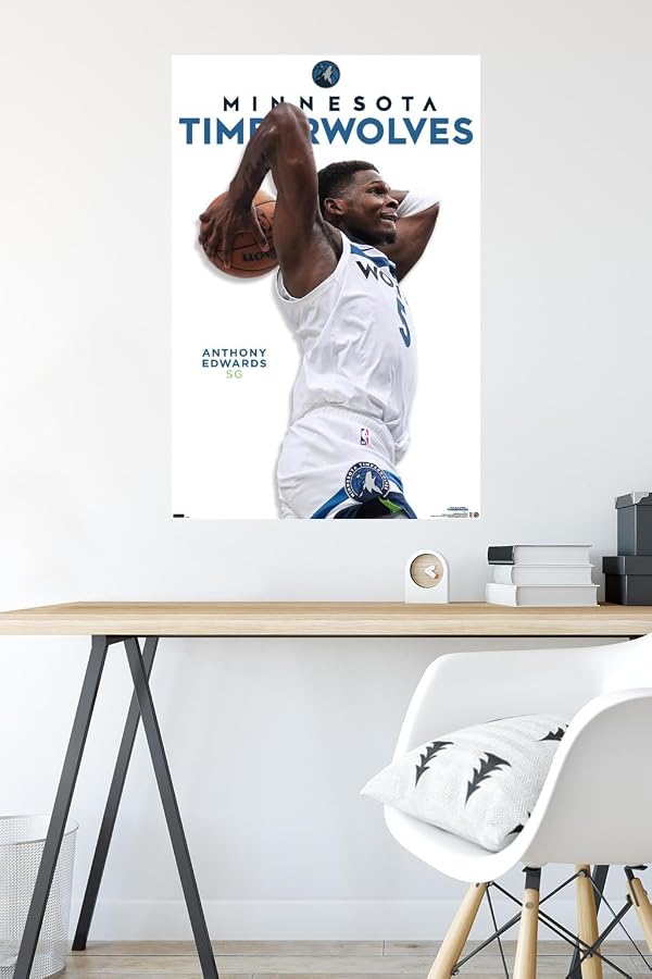 NBA Minnesota Timberwolves - Anthony Edwards Feature Series 24 Wall Poster, 34L" x 22.4W", Premium Unframed Version by Trends International - Image 4