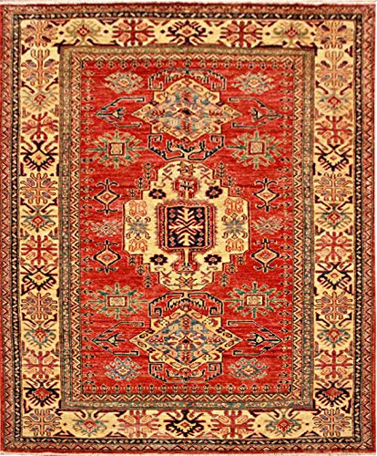 ETFA Kazak Teppich Orientteppich - 209x140 cm - Rot - LAGERVERKAUF