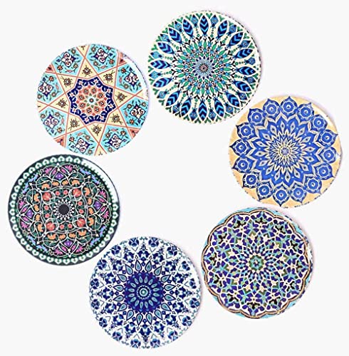 Bohoria® Premium Design Dessous de Verre Soucoupe Café Thé Cadeau Verre Boho Orient Mandala Orient (Boho)
