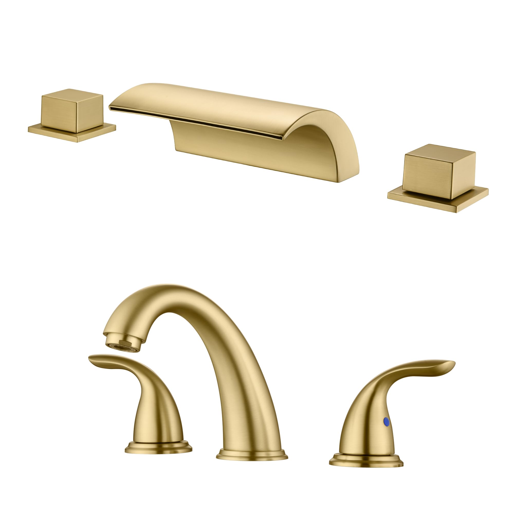 Jnfidosr Roman Tub Faucet S2091bgw + 8 Inch Widespread Bathroom Faucet S1423s-Bg