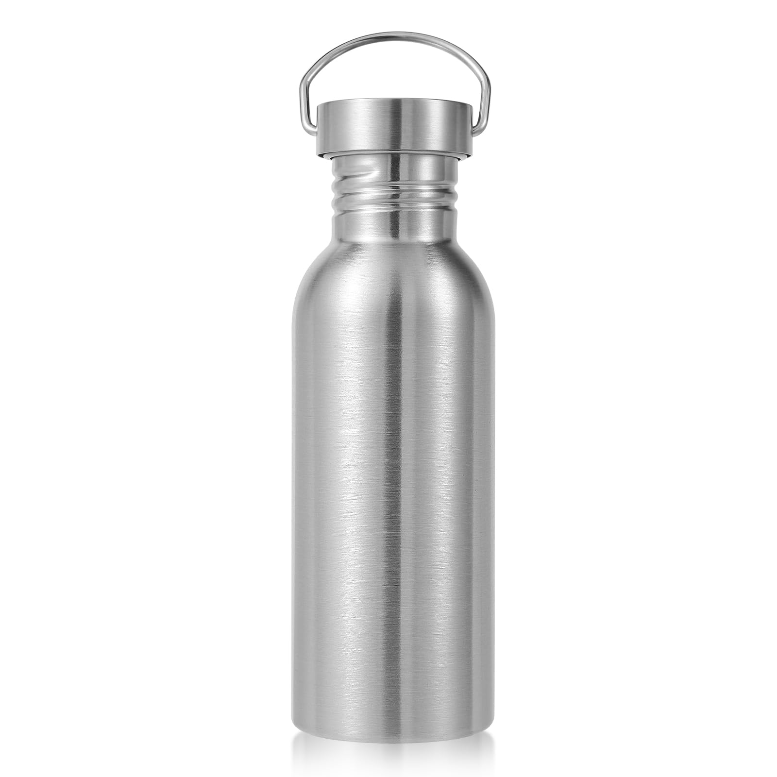 Volhoply 680ml Uninsulated Single Walled Water Bottle, Stainless Steel Reusable Water Bottles with Handle, BPA Free & Plastic Free 18/8 304 Metal Water Bottles for Camping, Hikers, Cyclists — image 1