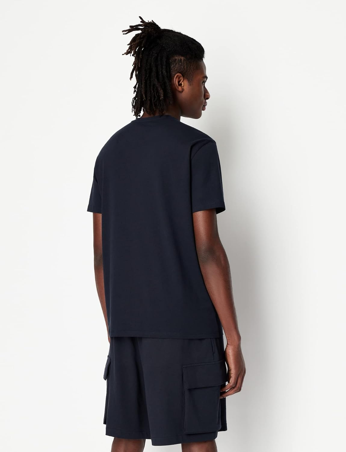 Armani Exchange Mens Summer Beats Vertical Logo Tee - Image 4