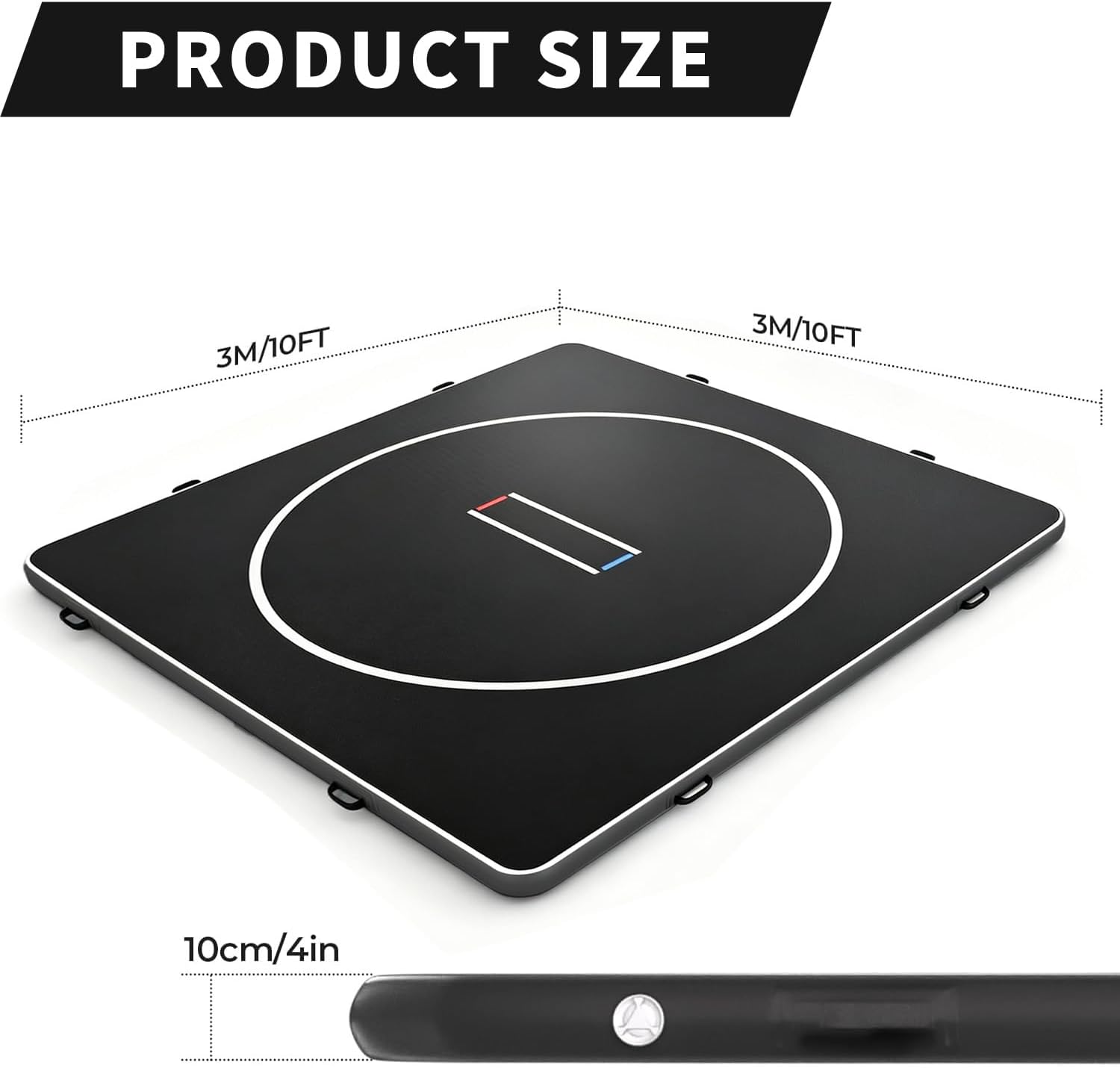 10' x 10' Inflatable Wrestling Mat, 4" Thick PVC Jiu Jitsu Mats Wrestling Mats for Home Outdoor Indoor, Gymnastics Training Mat for BJJ, MMA, Martial Art, Grappling, Boxing, Judo