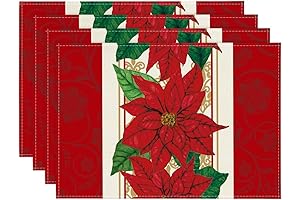 Artoid Mode Poinsettia Christmas Placemats