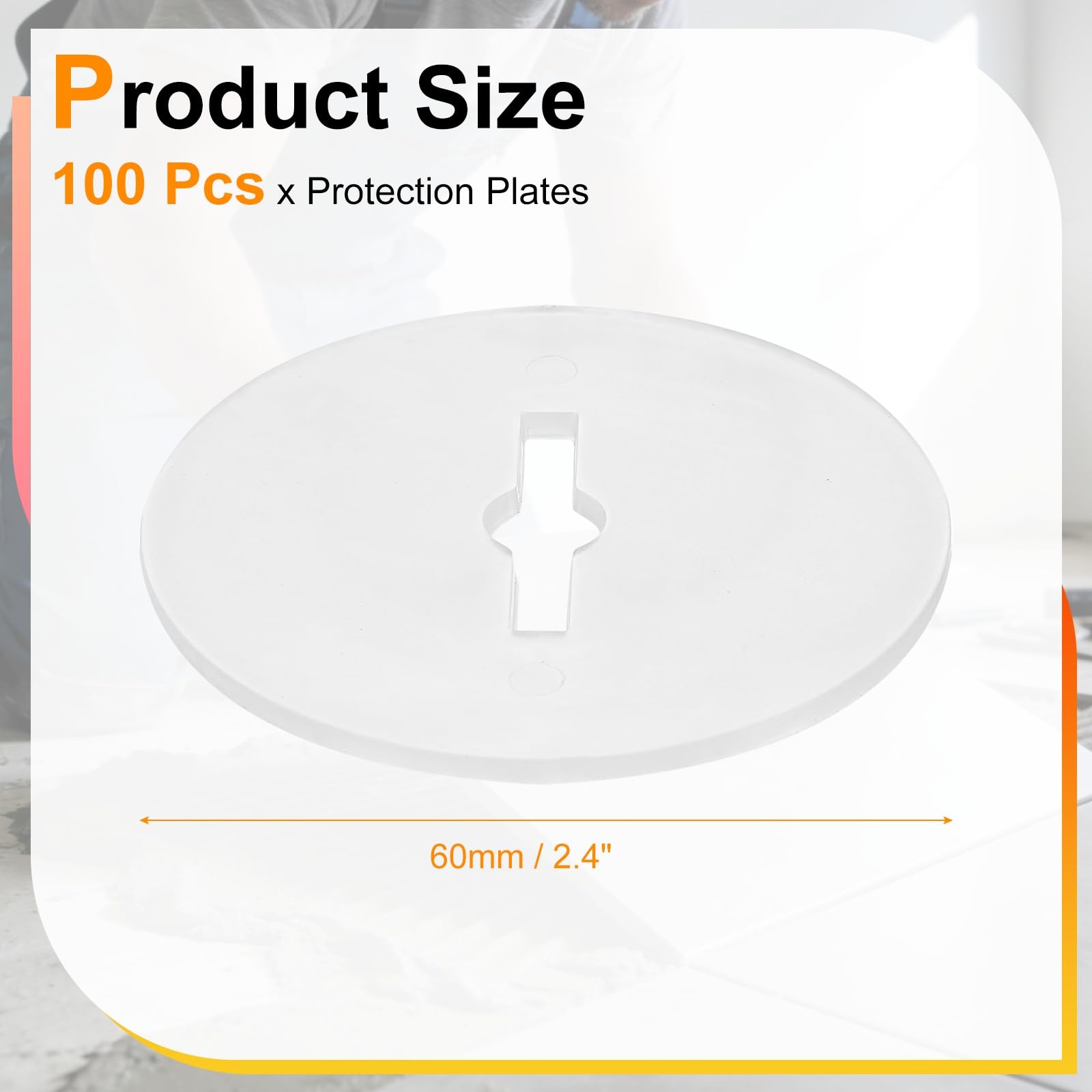 PATIKIL 100 placas de protección para sistema de nivelación de azulejos, protectores transparentes resistentes a los arañazos para instalación profesional en paredes de suelo, color blanco
