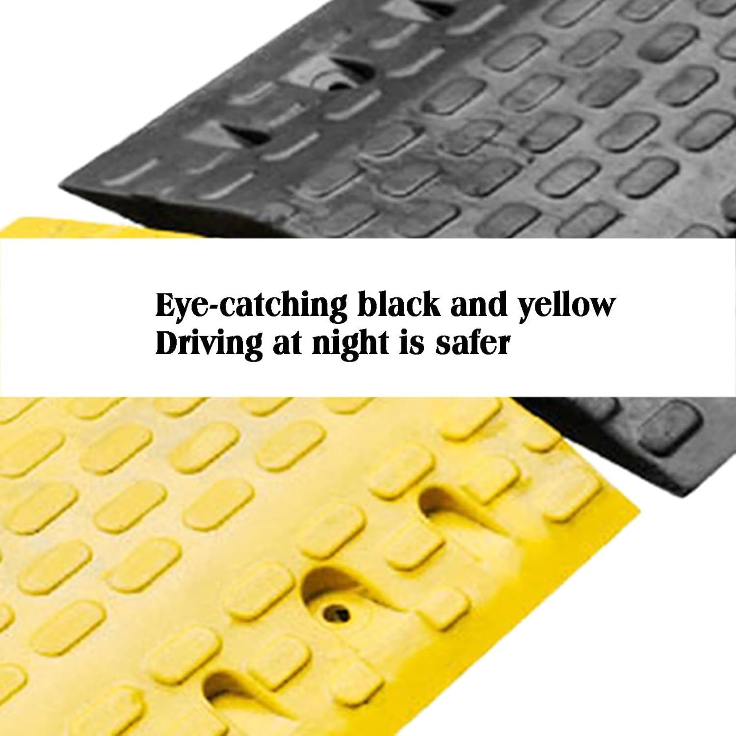 Reductores De Velocidad De Goma (Paquete De 2) - Kit De Rampas De Tráfico Resistentes para Asfalto Y Hormigón - Solución Duradera De Seguridad Vial para 48.8x38x4.7CM
