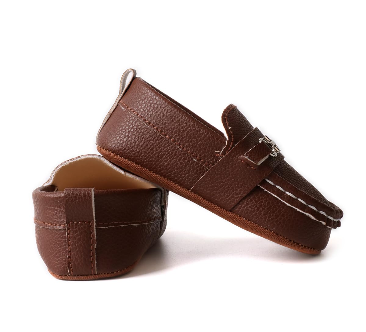 LONSOEN Baby Girls Boys Loafers Prewalker Dress Crib Shoes