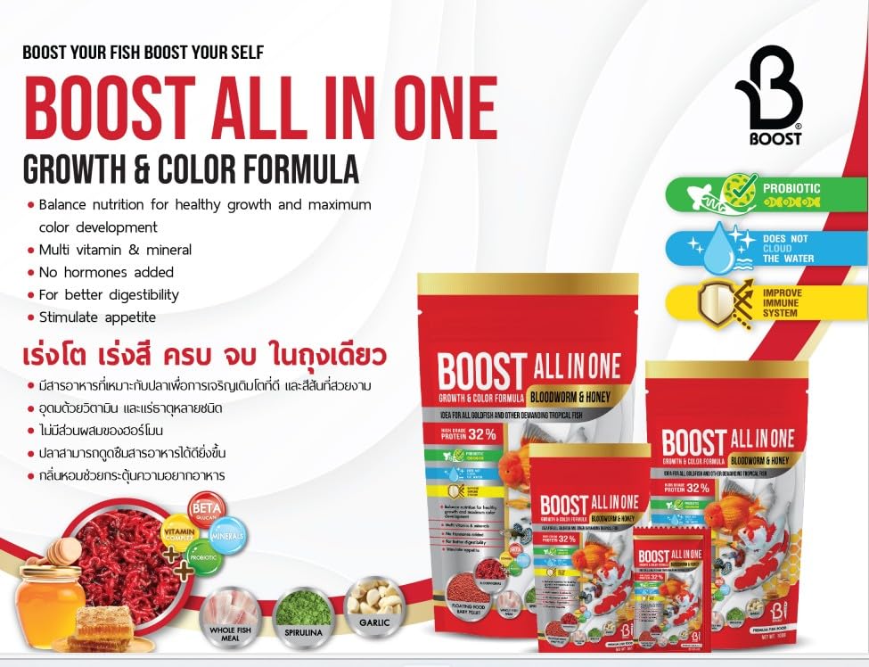 Image of Boost All-in-One Fish Food | Small Pellets | Complete Daily Nutrition for All Aquarium Fish | 200 g