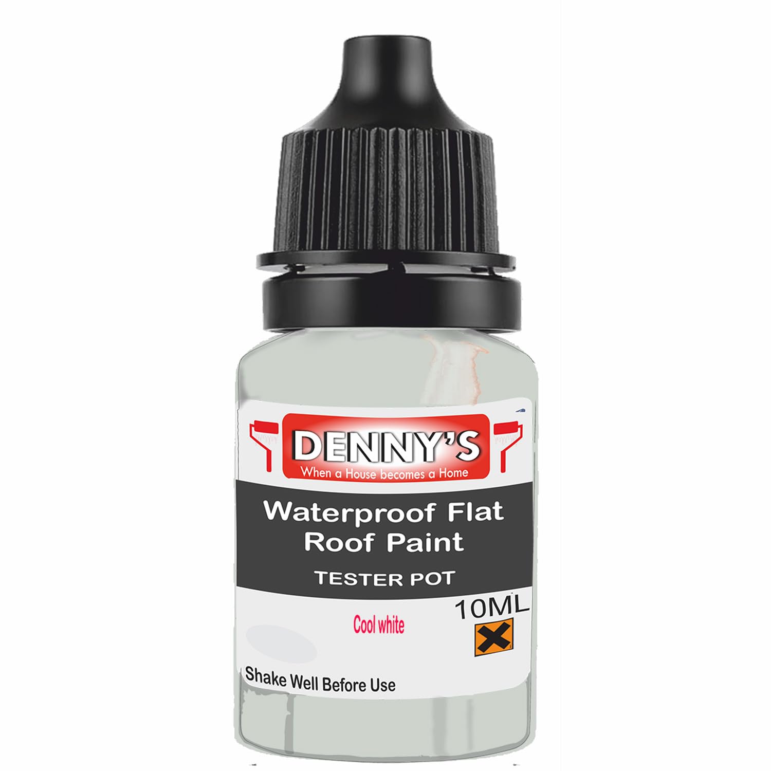SCOOBYS PAINTS BACK IN THE MIX Chlorinated Rubber Flat Roof Paint – Waterproof Roof Sealer & Leak Repair Coating, Quick Drying, High Adhesion (Cool white, 10ML Tester Bottle)