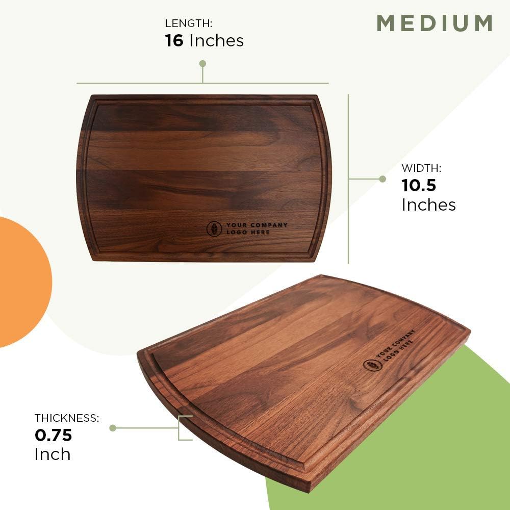 Lower Right Text-Wooden Cutting Board for Kitchen Juice Groove Natural Custom Engraved in USA, Teacher Appreciation, Graduation Encouragement Coach (Walnut 10.5x16 Inch)