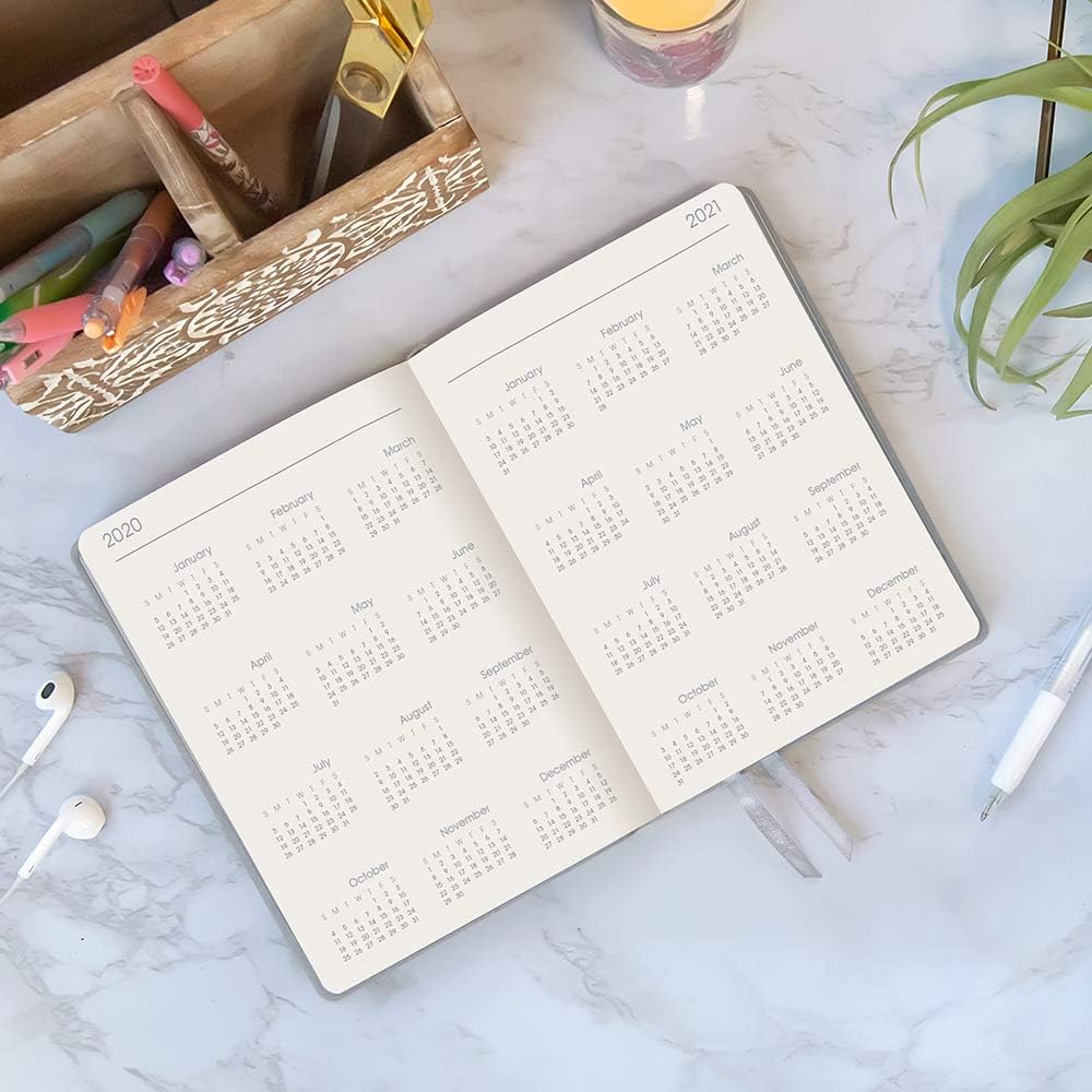Orange Circle Studio 2021 Leatheresque Zip-Around Folio + Agenda Set, August 2020 - December 2021, Pink Shimmer